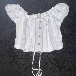 Off the shoulder white crop top